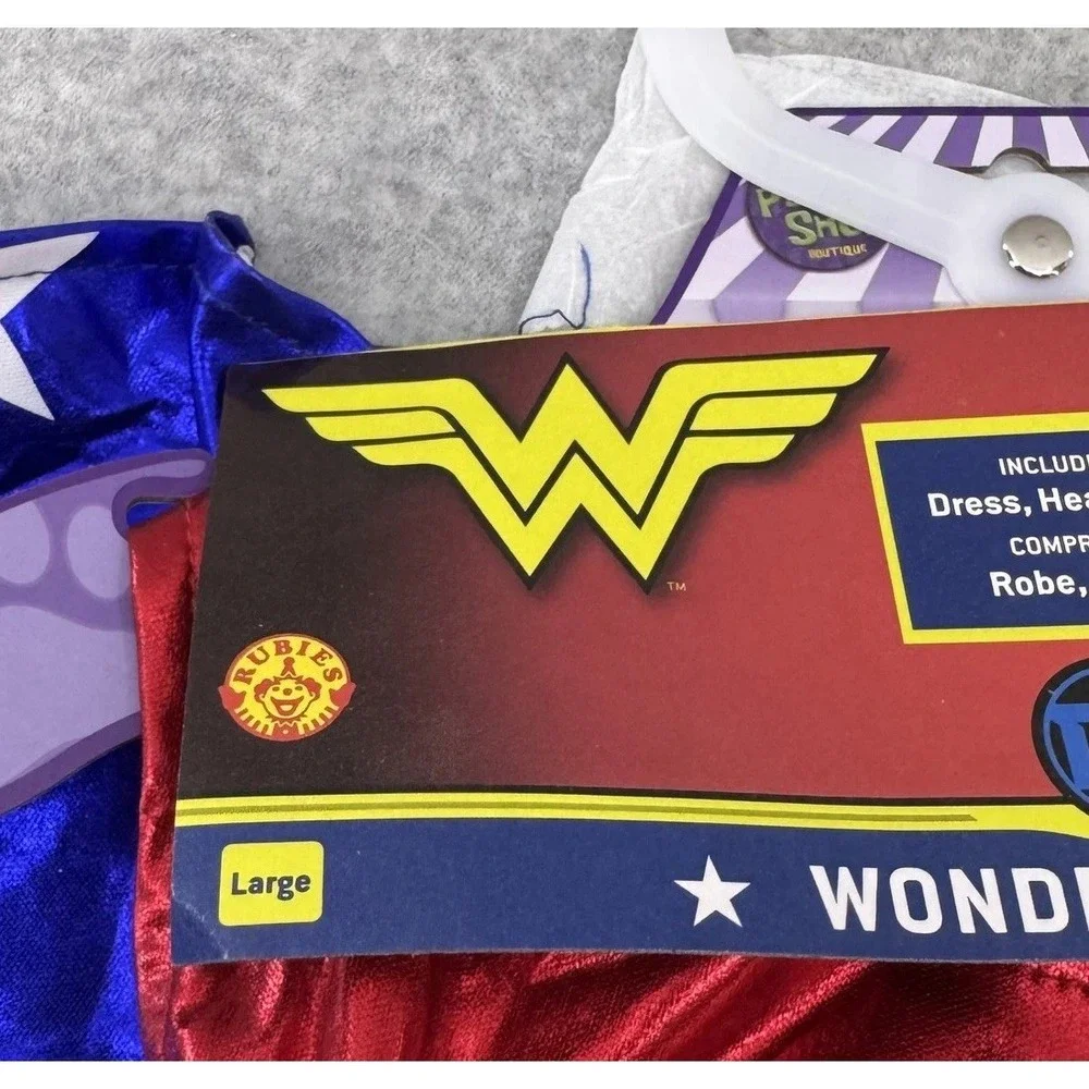 Wonder Woman Dog Costume Large DC Comics Rubies Superhero Dress Headpiece New